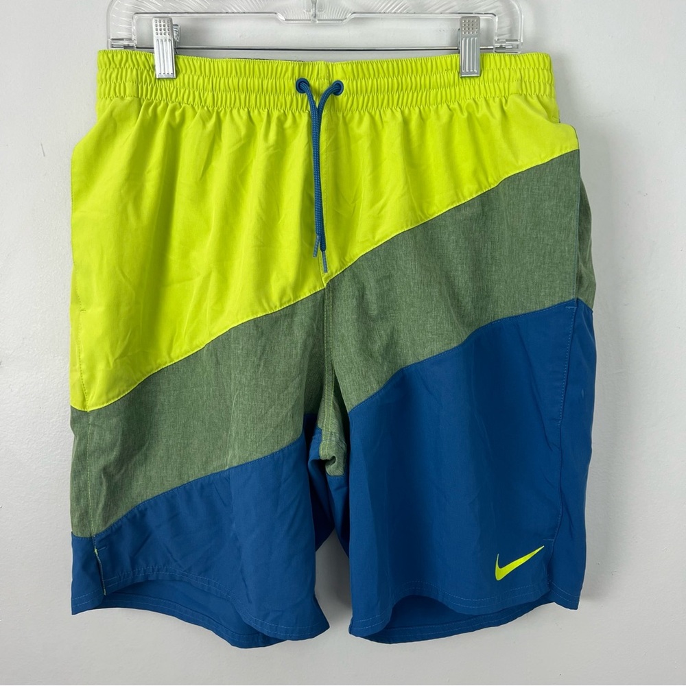 Nike Men's Colorblock Swim Shorts Yellow, Green, Blue